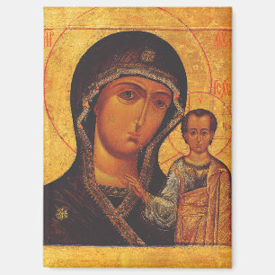 Orthodoxe Ikone Unsere Liebe Frau von Kasan Magnet