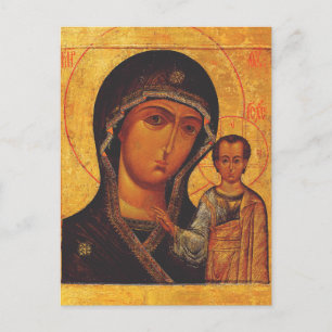 Orthodoxe Ikone Unsere Liebe Frau von Kasan Postkarte