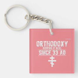 Orthodoxe Kirche l Cross l Funny Sprichwort l Pink Schlüsselanhänger