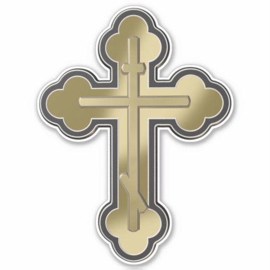 Orthodoxe Kreuz Aufkleber (Vorderseite)