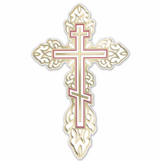 Orthodoxe Kreuz Aufkleber (Vorderseite)