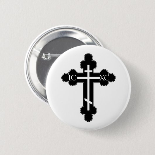 Orthodoxe Kreuz Button (Vorne & Hinten)