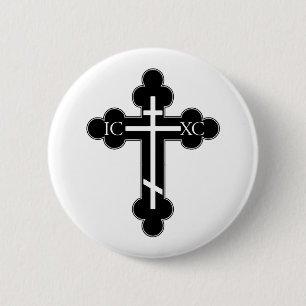 Orthodoxe Kreuz Button