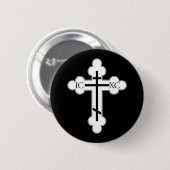 Orthodoxe Kreuz Button (Vorne & Hinten)