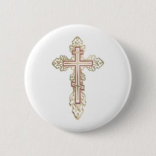 Orthodoxe Kreuz Button