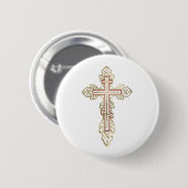 Orthodoxe Kreuz Button (Vorne & Hinten)