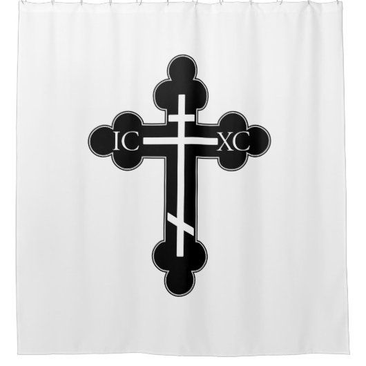 Orthodoxe Kreuz Duschvorhang (Vorderseite)