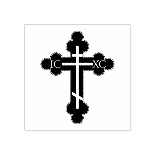 Orthodoxe Kreuz Gummistempel (Prägung)