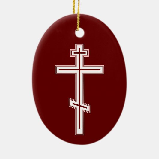 Orthodoxe Kreuz Keramik Ornament (Hinten)