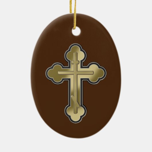 Orthodoxe Kreuz Keramik Ornament (Hinten)