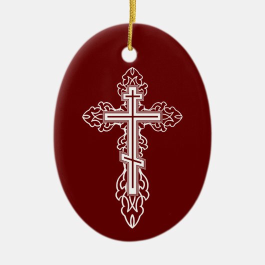 Orthodoxe Kreuz Keramik Ornament (Vorne)