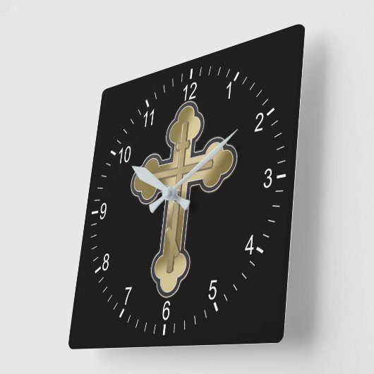 Orthodoxe Kreuz Quadratische Wanduhr (Winkel)