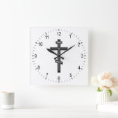 Orthodoxe Kreuz Quadratische Wanduhr (Zuhause)