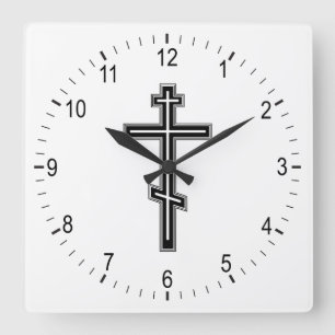 Orthodoxe Kreuz Quadratische Wanduhr