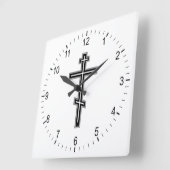 Orthodoxe Kreuz Quadratische Wanduhr (Winkel)