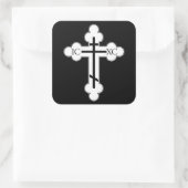 Orthodoxe Kreuz Quadratischer Aufkleber (Tasche)
