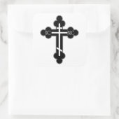 Orthodoxe Kreuz Quadratischer Aufkleber (Tasche)