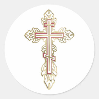 Orthodoxe Kreuz Runder Aufkleber