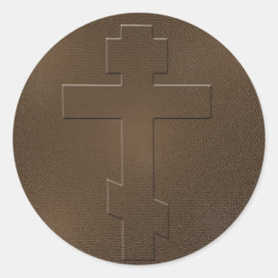 Orthodoxe Kreuz Runder Aufkleber