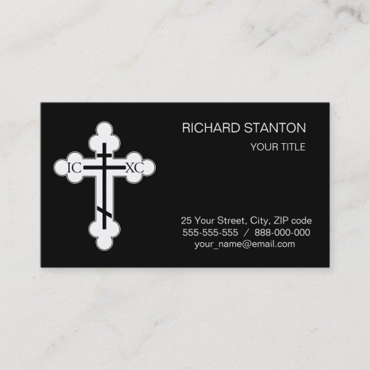 Orthodoxe Kreuz Visitenkarte (Vorderseite)