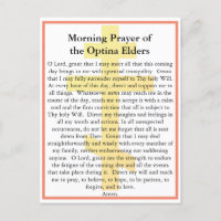 Orthodoxe Optina Elders Morning Gebetskarte