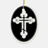 Orthodoxe Querweihnachtsbaum-Verzierung Keramikornament (Vorne)