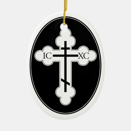 Orthodoxe Querweihnachtsbaum-Verzierung Keramikornament (Vorne)