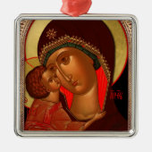 Orthodoxe Weihnachtsverzierung - Novgorod Silbernes Ornament (Vorne)