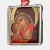 Orthodoxe Weihnachtsverzierung - Novgorod Silbernes Ornament (Links)