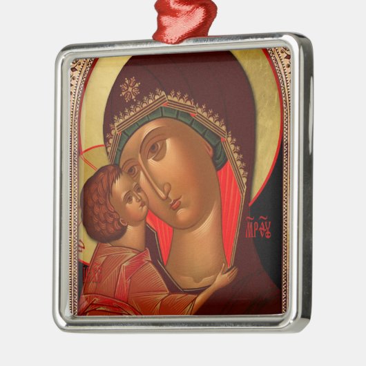 Orthodoxe Weihnachtsverzierung - Novgorod Silbernes Ornament (Links)