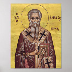 Orthodoxer Ikonendruck des Hl. Achillius von Laris Poster