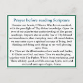 Orthodoxes Gebet vor dem Lesen der Schriftenkarte Postkarte (Rückseite)