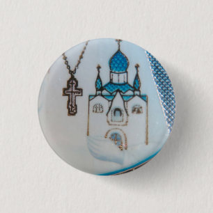 Orthodoxes Ikonen-Detail-kleiner Knopf Button