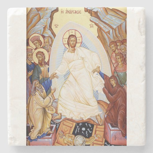 Orthodoxes Symbol der Anastasenresurrektion Steinuntersetzer (Vorderseite)