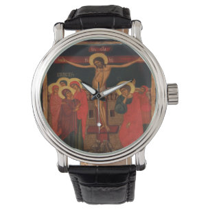 Orthodoxes Symbol Jesu auf dem Kreuz Armbanduhr