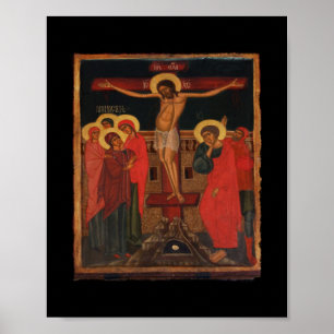 Orthodoxes Symbol Jesu auf dem Kreuz Poster