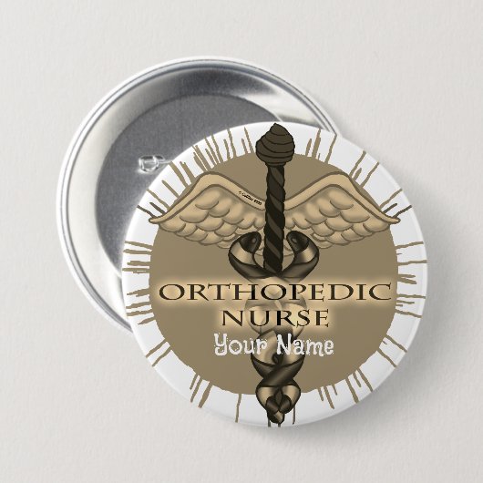 Orthopädas Button Caduceus (Vorne & Hinten)