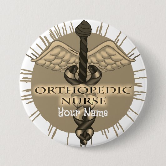 Orthopädas Button Caduceus (Vorderseite)