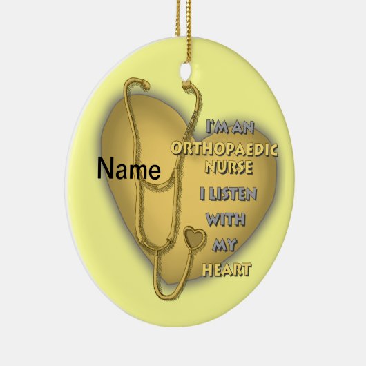 Orthopädas Gelbes Herz Keramik Ornament (Rechts)