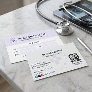 Orthopädie-Klinik Saubere Ernennung Visitenkarte