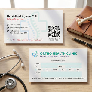 Orthopädie-Klinik   Saubere Ernennung Visitenkarte