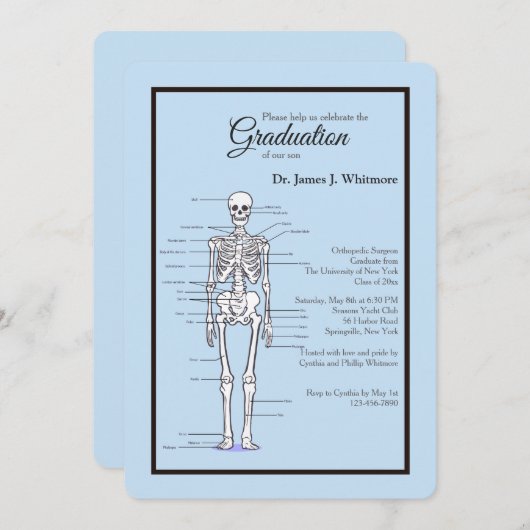 Orthopädie MD Abschluss Einladung (Vorne/Hinten)