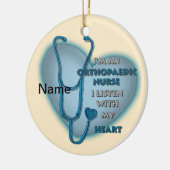 Orthopädie Nurse Blaues Herz Keramik Ornament (Links)