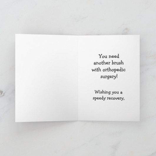 Orthopädie Operation erhält gute Karte (Innenseite)