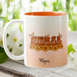 Orthopädie Ortho RN Nurse Orange Glitzer Zweifarbige Tasse