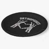Orthopädie Skeleton Hand Herz Ortho Nurse Rn Cre Pappteller (Schrägansicht)