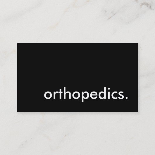 Orthopädie. Visitenkarte (Vorderseite)