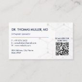 Orthopädische Erholung | Weißer Strichcode Visitenkarte (Vorderseite)