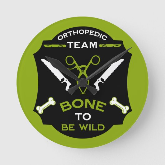 Orthopädische Operation Runde Wanduhr (Vorderseite)