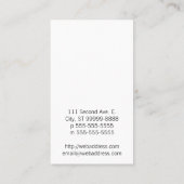 Orthopädische Operation Visitenkarte (Rückseite)